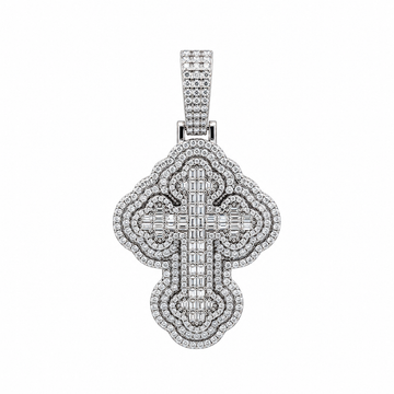 9912221 | 3.35 CTW 925 Silver Moissanite Rhodium Pendant