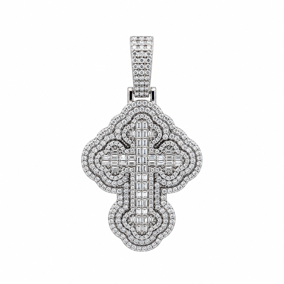 9912221 | 3.35 CTW 925 Silver Moissanite Rhodium Pendant