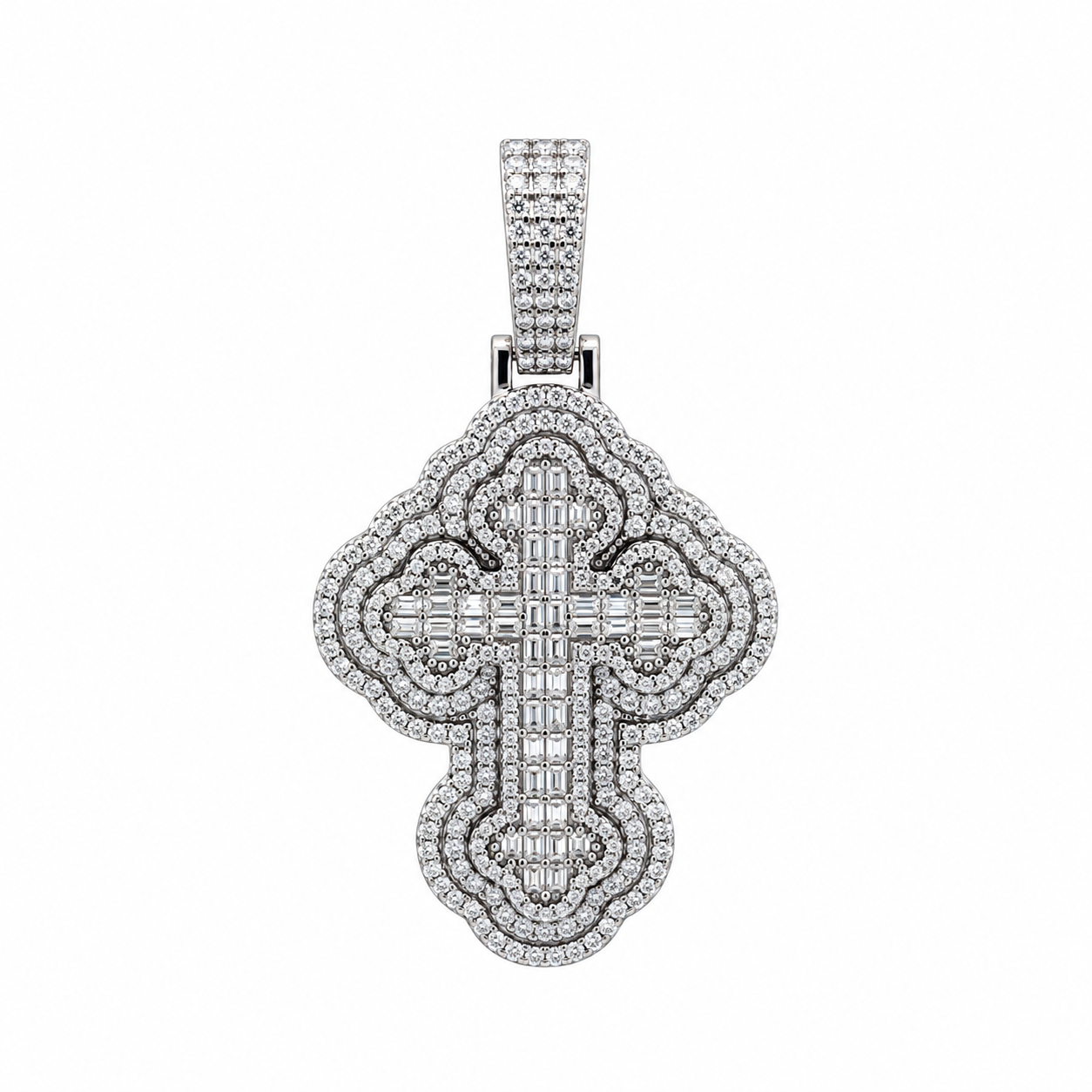 9912221 | 3.35 CTW 925 Silver Moissanite Rhodium Pendant