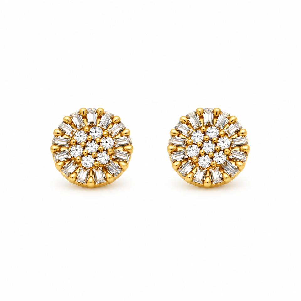 9100322 | 0.64 CTW Brass Moissanite Gold Earring
