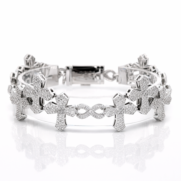 963951 | CZ Brass  Rhodium Bracelet