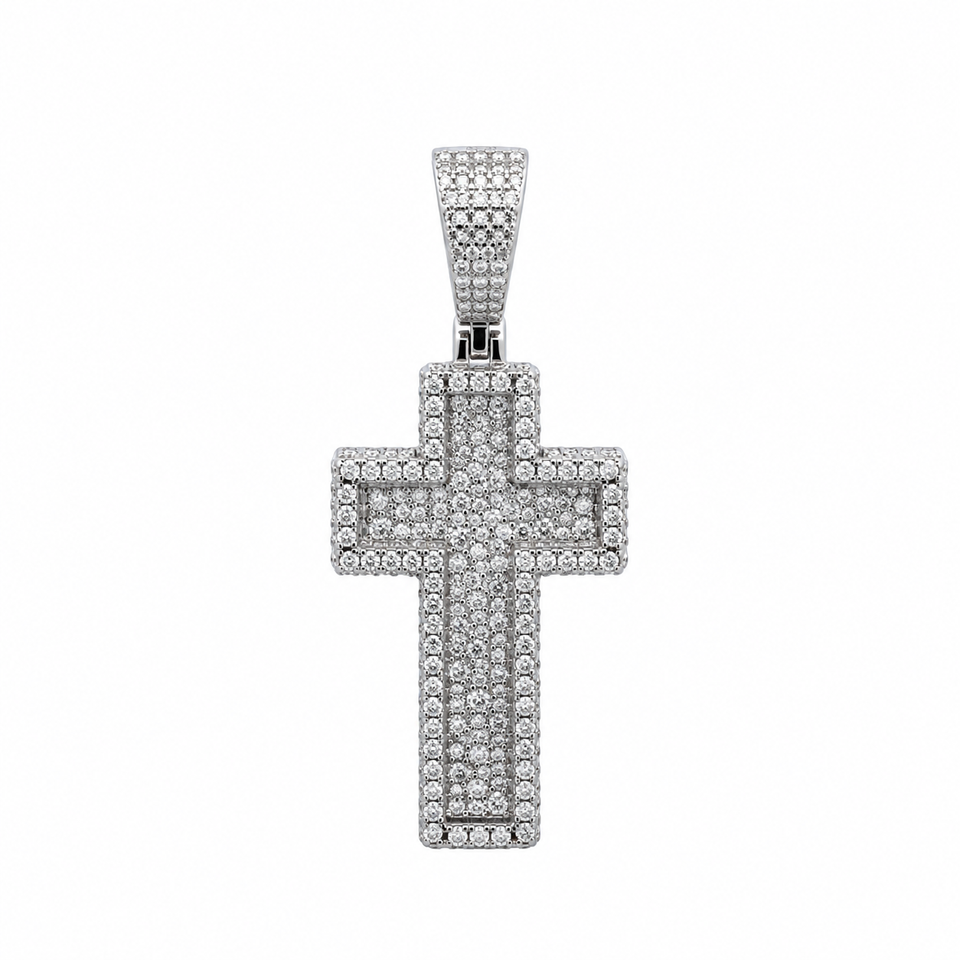 9912201 | 4.53 CTW 925 Silver Moissanite Rhodium Pendant