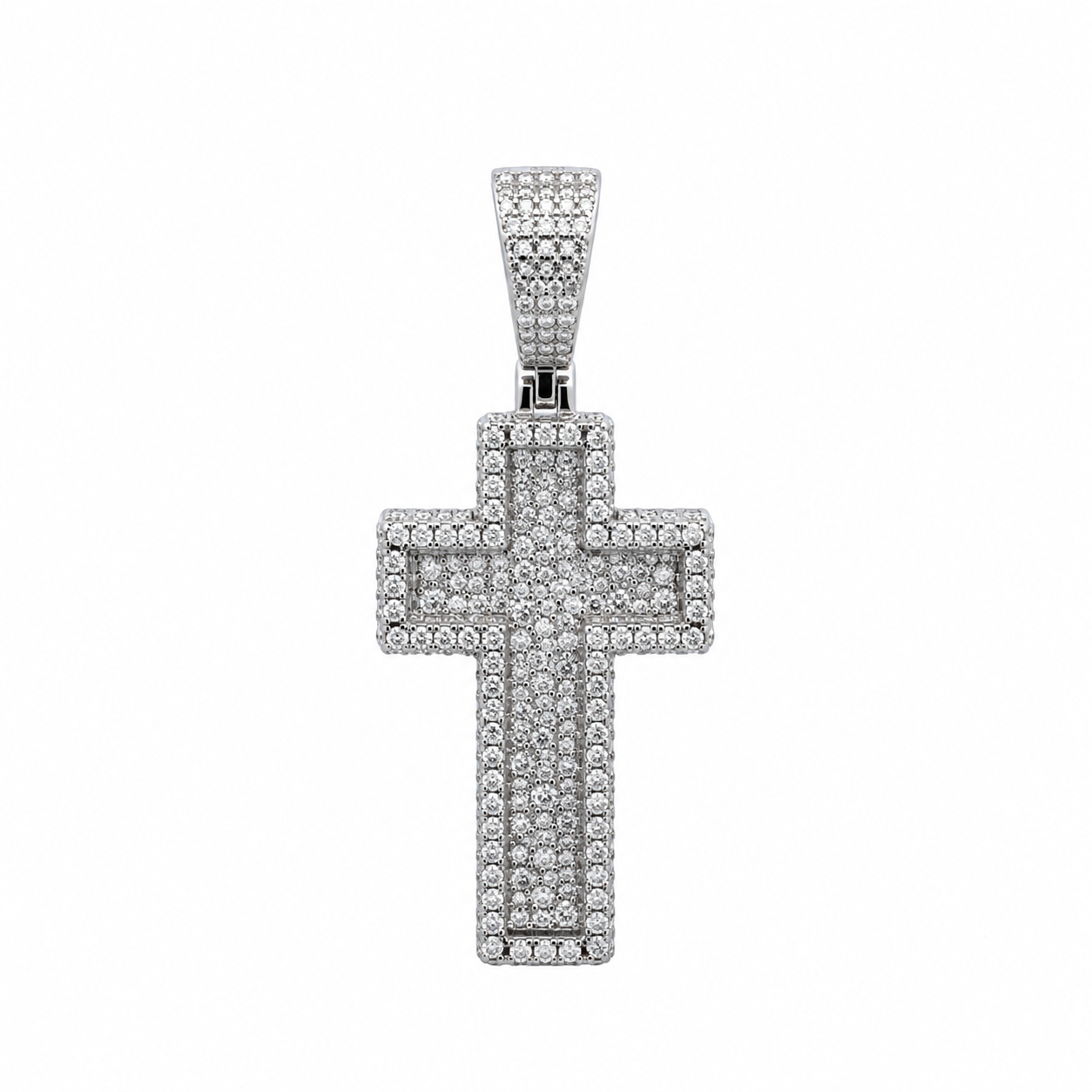 9912201 | 4.53 CTW 925 Silver Moissanite Rhodium Pendant