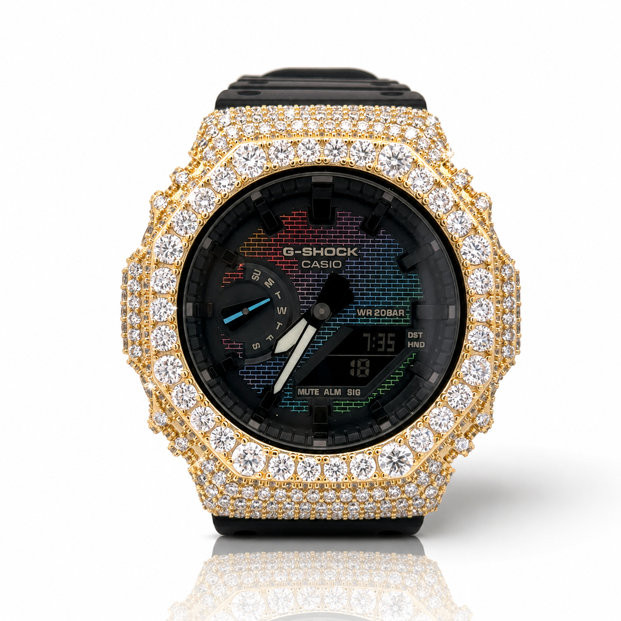 590252 | Brass Moissanite G-Shock Gold Watch