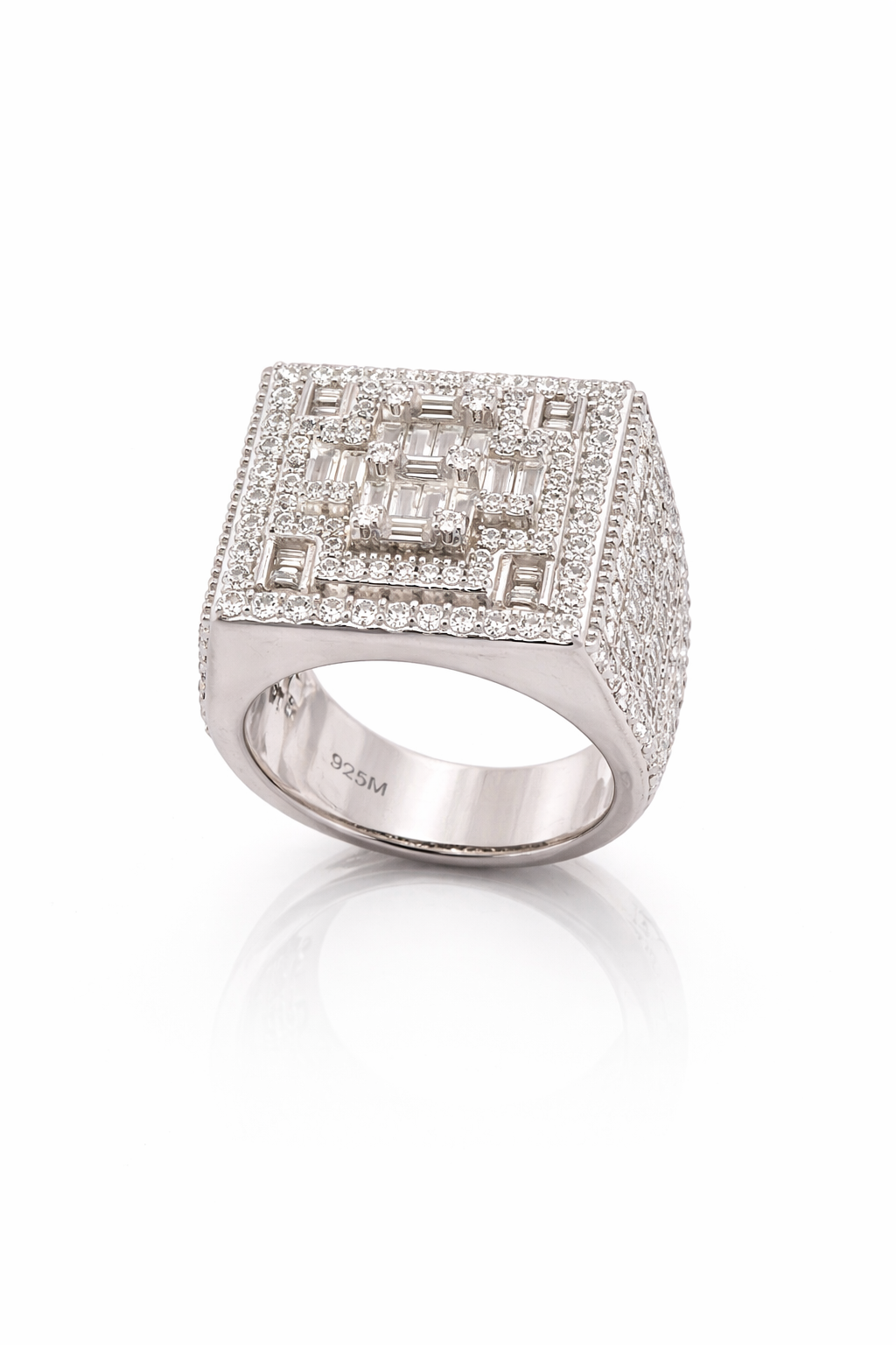 9910051 | 4.55ctw VVS/D 925 Moissanite Rhodium Ring