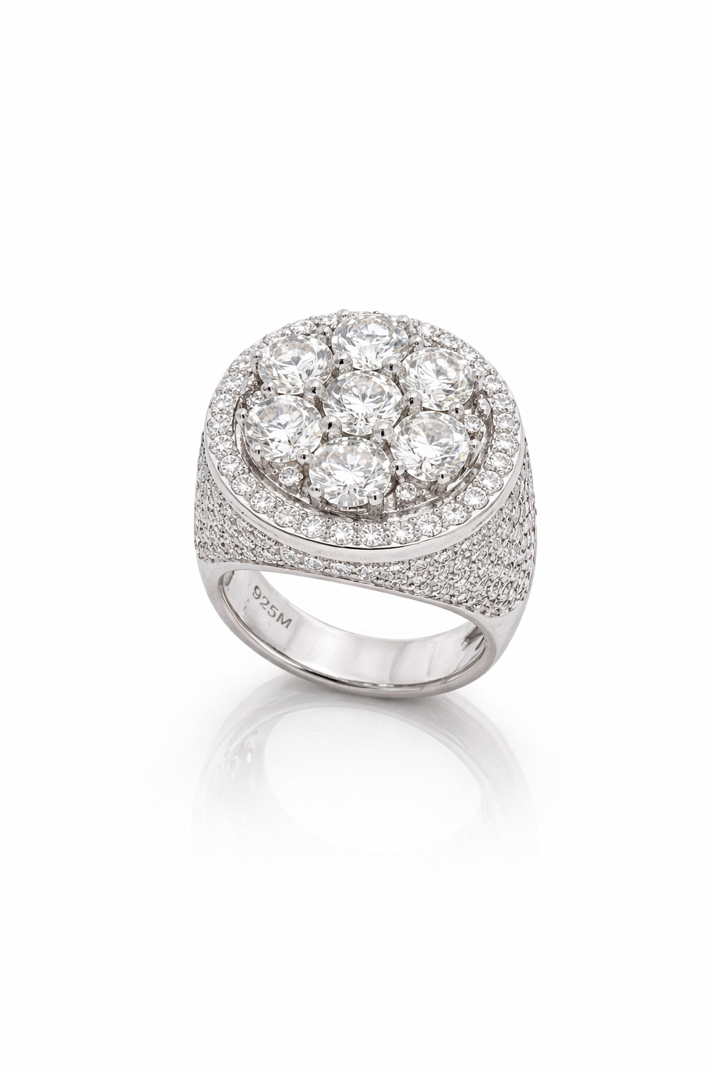 9910201 | 6.33ctw VVS/D 925 Moissanite Rhodium Ring