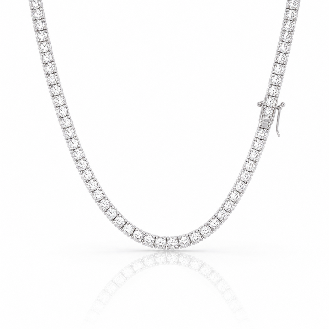 9100021 | 3mm Brass Moissanite Rhodium Tennis Chain