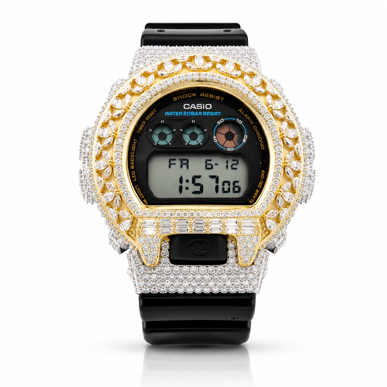 5902842 | Brass Moissanite G-Shock Two Tone Gold Watch