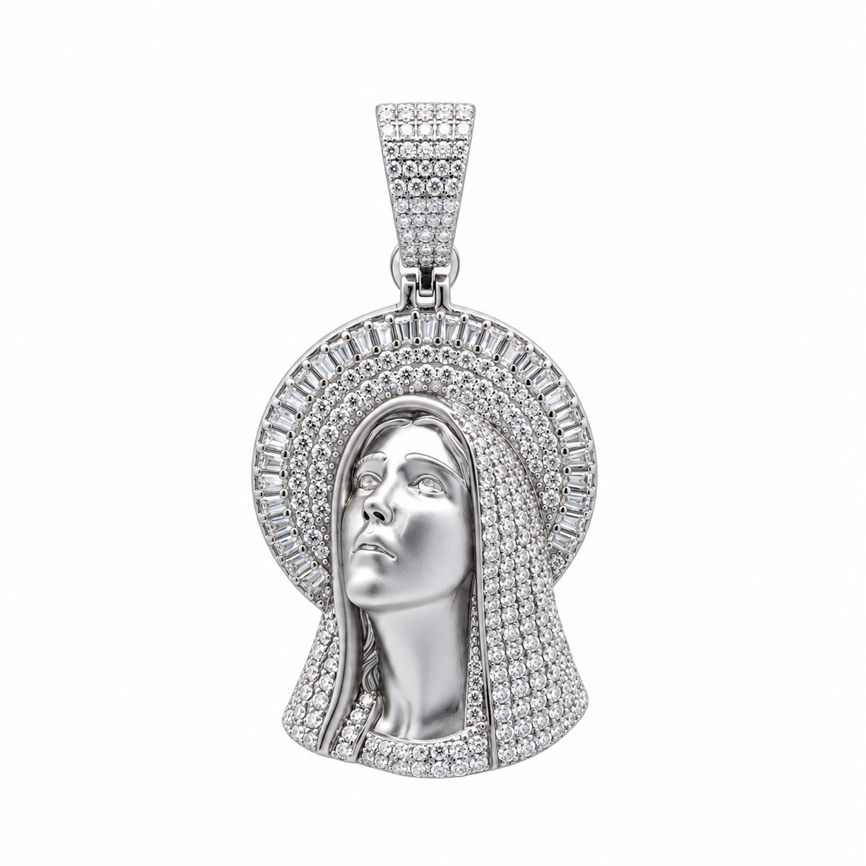 9912281 | 3.20 CTW 925 Silver Moissanite Rhodium Pendant