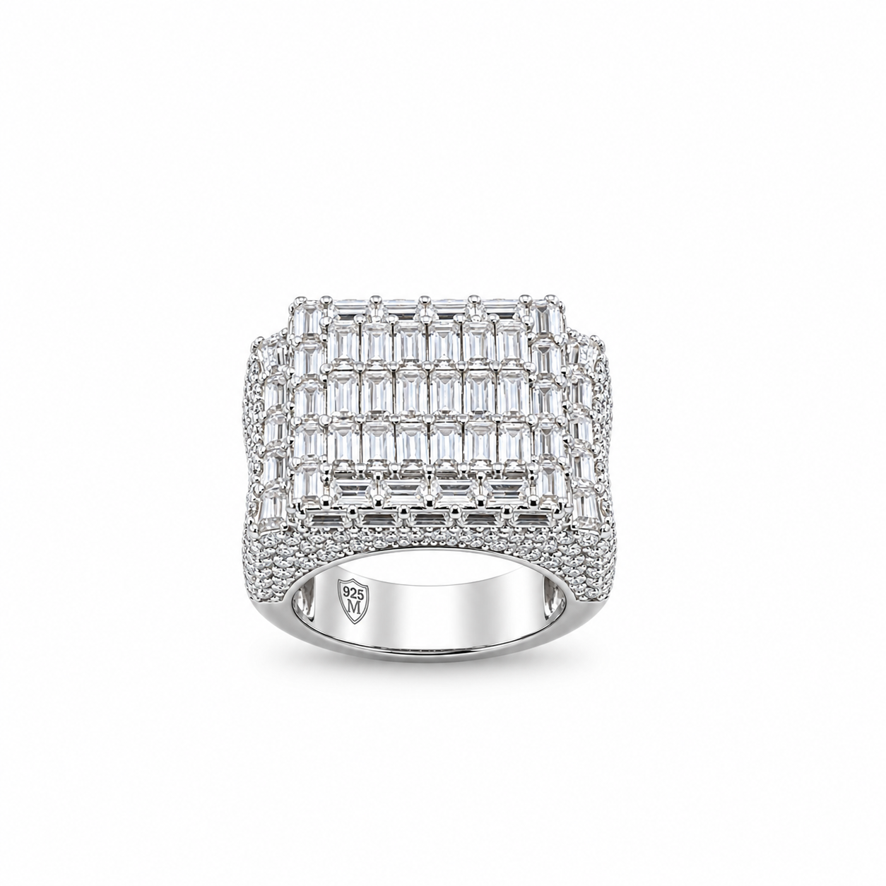 9912551 | 8.24 CTW 925 Silver Moissanite Rhodium Ring