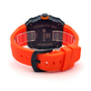 REVELAR CURREN ORANGE LEATHER ICED OUT WATCH I 5415625