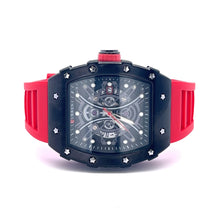 REVELAR CURREN RED LEATHER ICED OUT WATCH I 541566