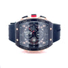 EXUBER CURREN BLACK LEATHER ICED OUT WATCH I 541583