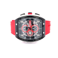 HESPER CURREN RED DIAL LEATHER ICED OUT MENS WATCH I 541586