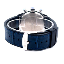 DAYA CURREN BLUE LEATHER ICED OUT MENS WATCH I 541633