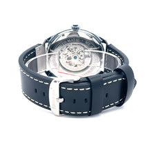 NOVATOR CURREN RHODIUM LEATHER ICED OUT WATCH I 541651