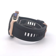 VERVA CURREN BLACK LEATHER ICED OUT WATCH I 541663