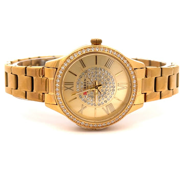 NERIS METAL BACK GOLD STAINLESS ICED OUT WATCH I 551462