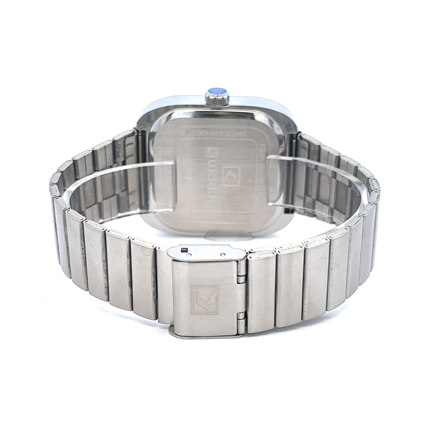 EVOCATIVE METAL BACK RHODIUM GREEN CURREN ICED OUT WATCH I 5516322