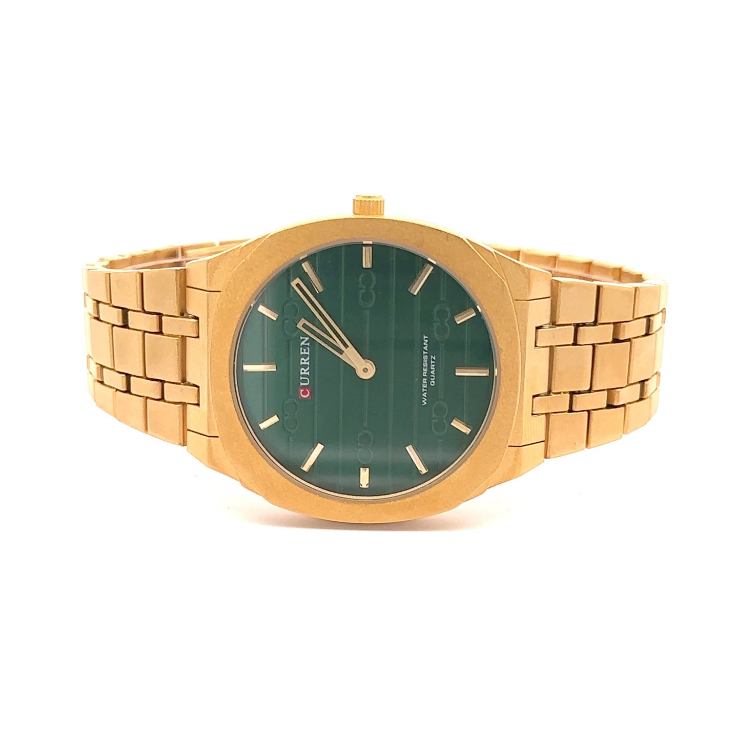 OBFUSCATE METAL BACK GOLD GREEN CURREN ICED OUT WATCH I 5516522