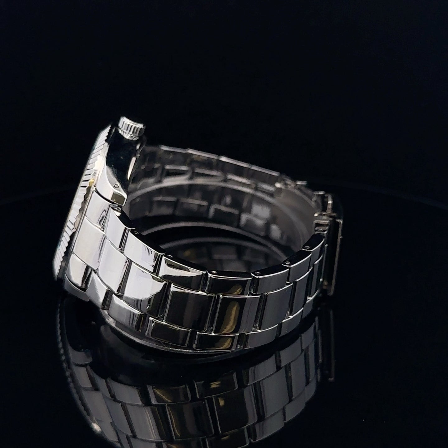 SOLACE METAL BACK STAINLESS ICED OUT MENS WATCH I 5517122