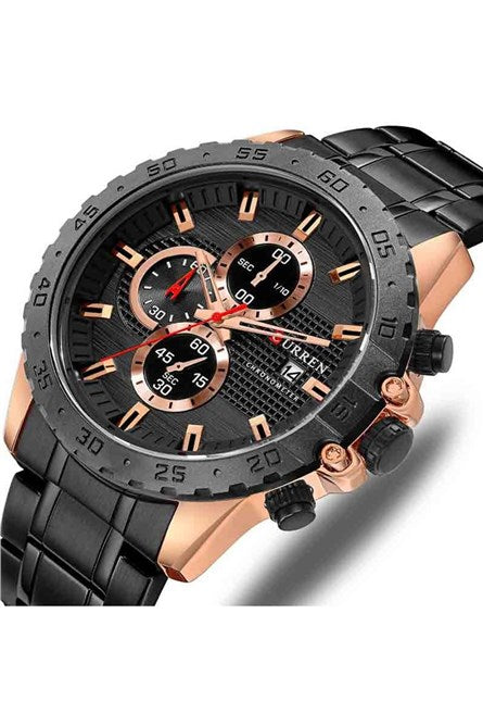 AUREATED METAL BACK BLACK CURREN ICED OUT WATCH I 551775