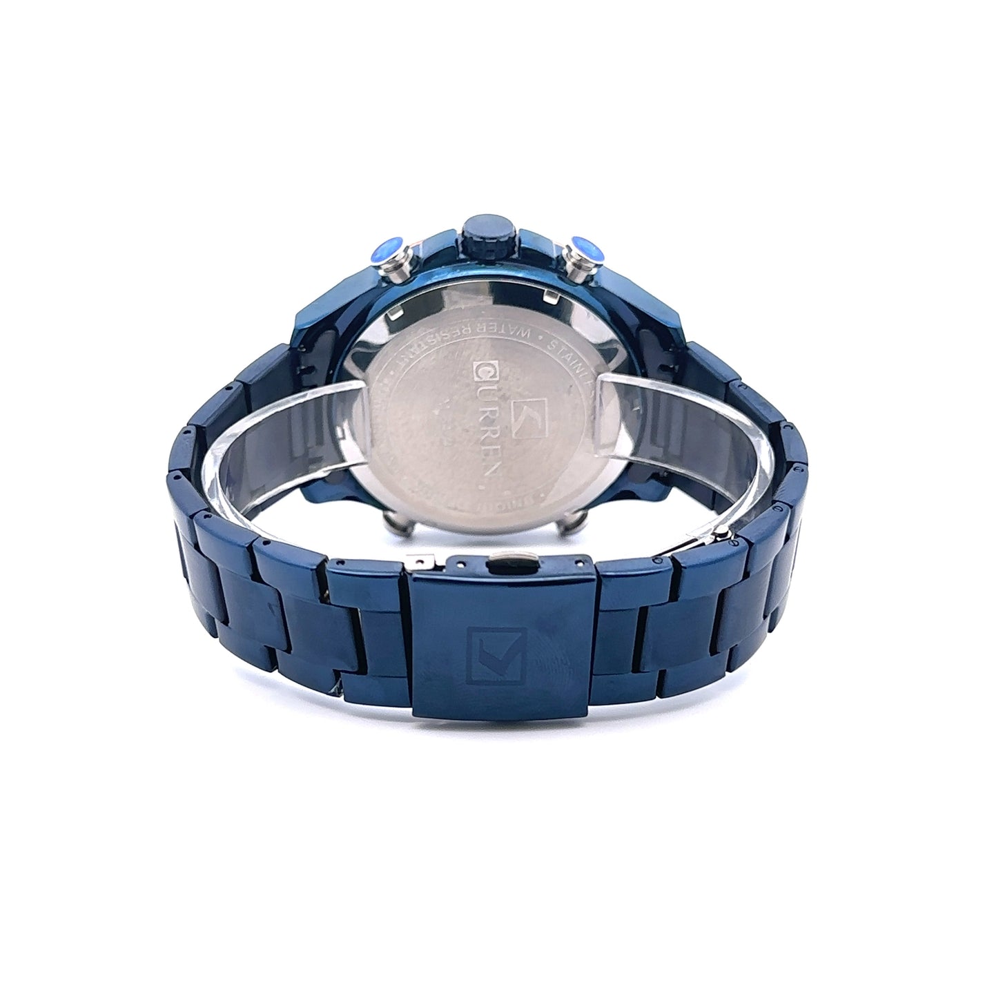 SURREPTITIOUS METAL BACK BLUE CURREN ICED OUT WATCH I 5518113