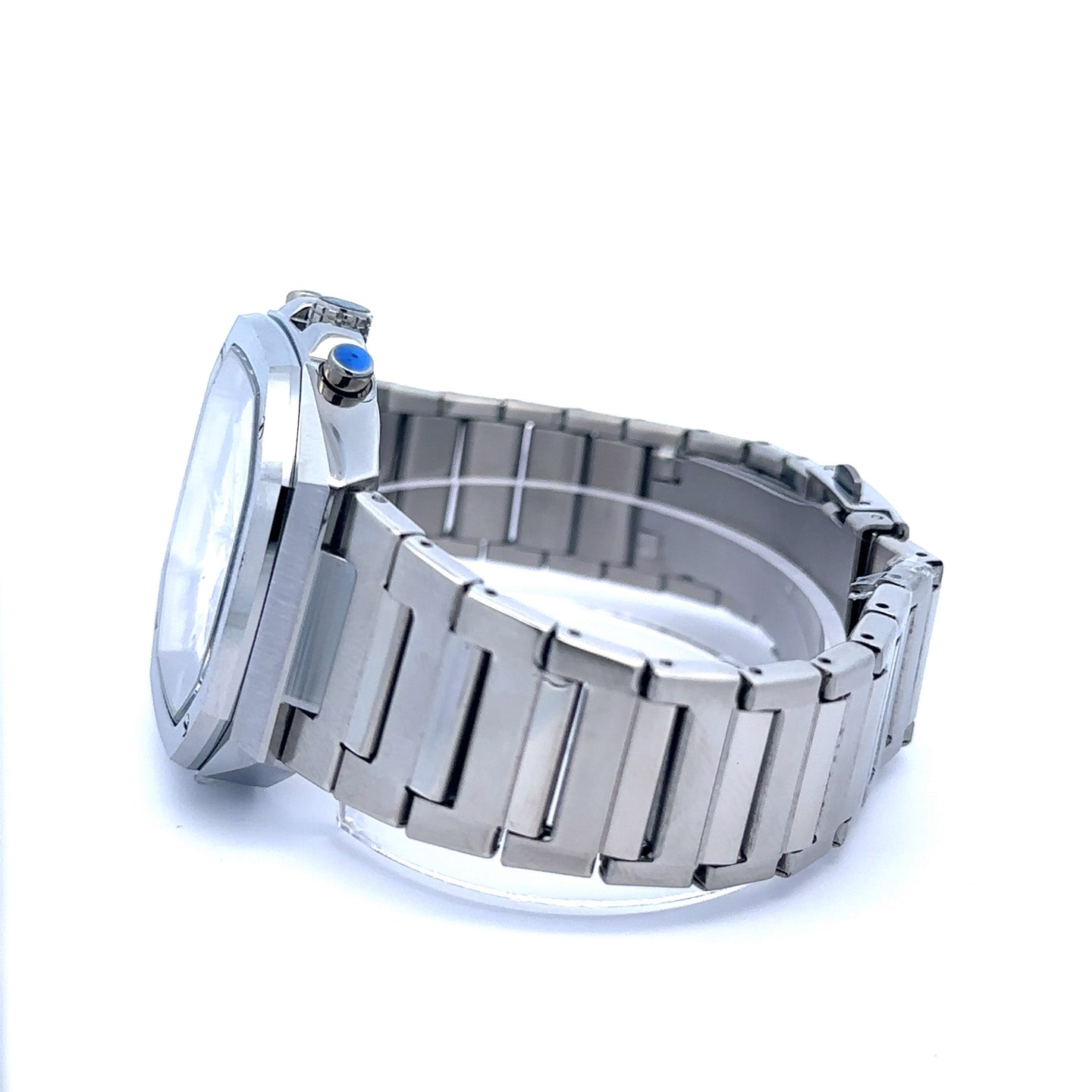 VELICHOR METAL BACK RHODIUM CURREN ICED OUT WATCH I 551821