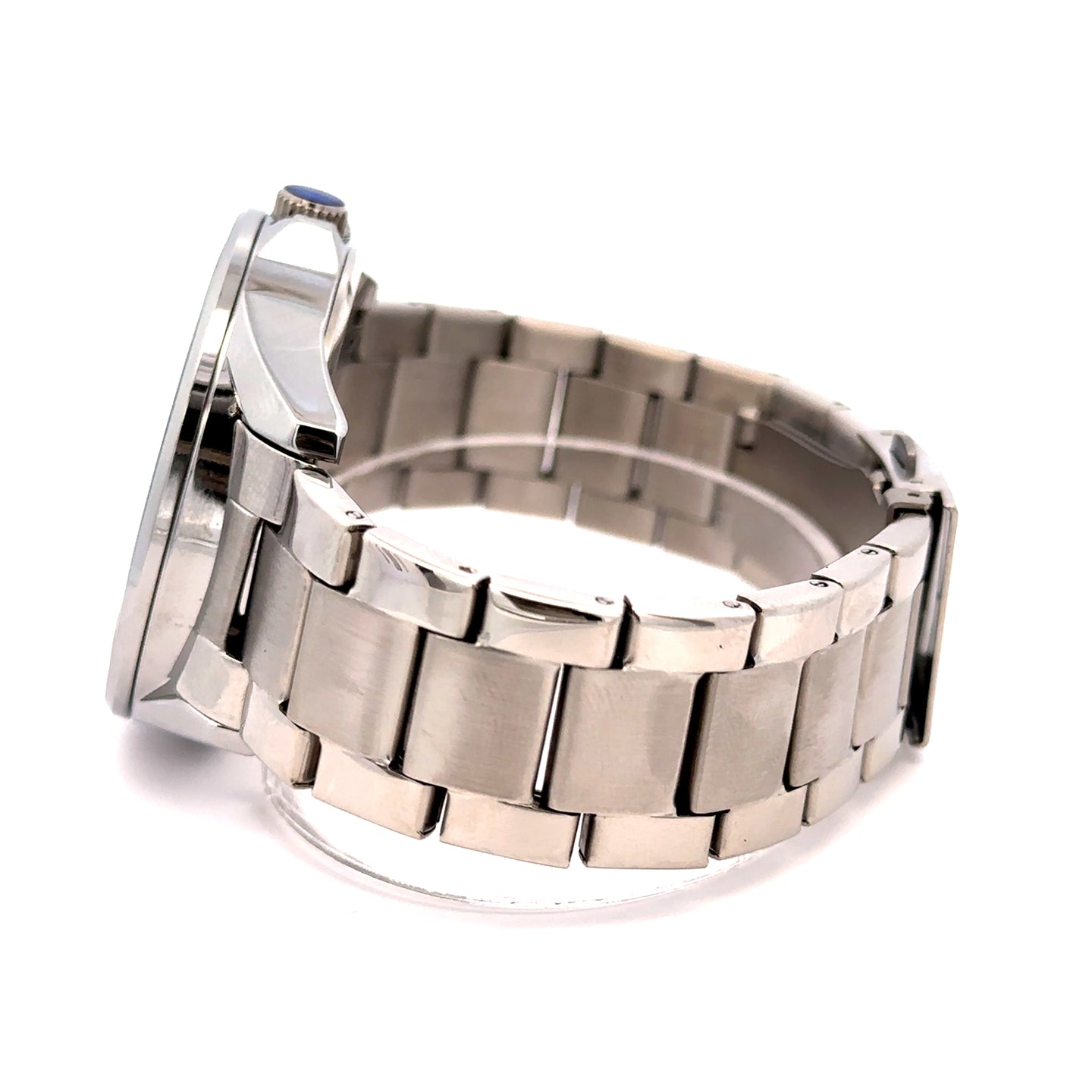 TREZIK METAL SILVER BLUE CURREN ICED OUT MENS WATCH I 5518413