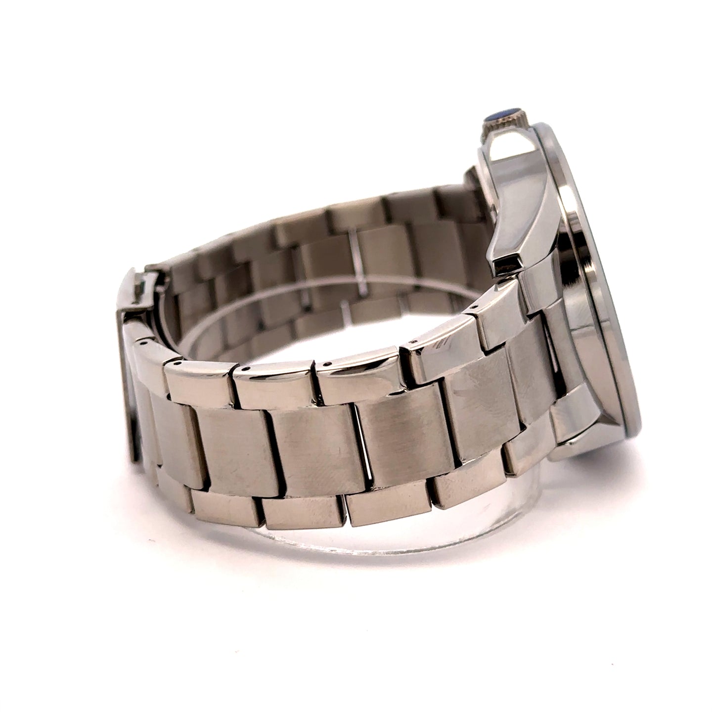 TREZIK METAL SILVER BLUE CURREN ICED OUT MENS WATCH I 5518413