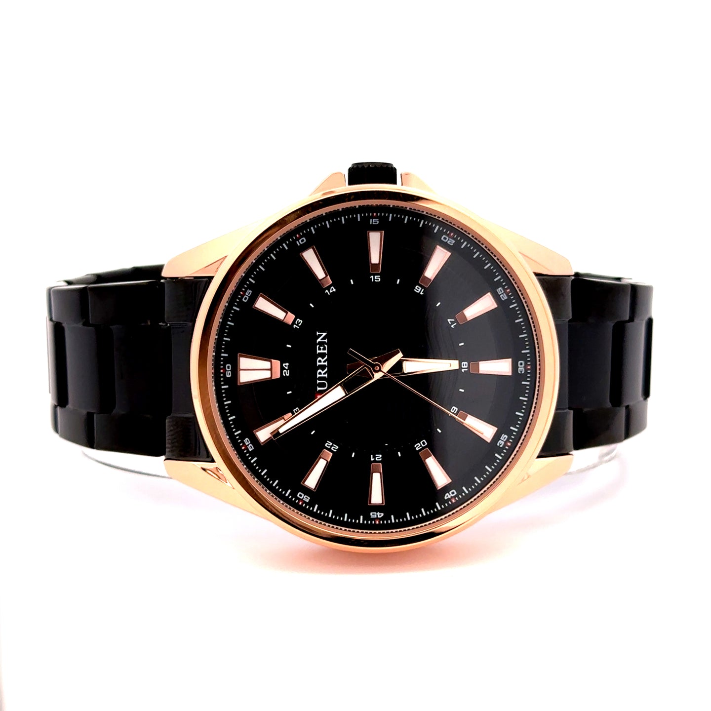 TREZIK METAL BLACK CURREN ICED OUT MENS WATCH I 551843