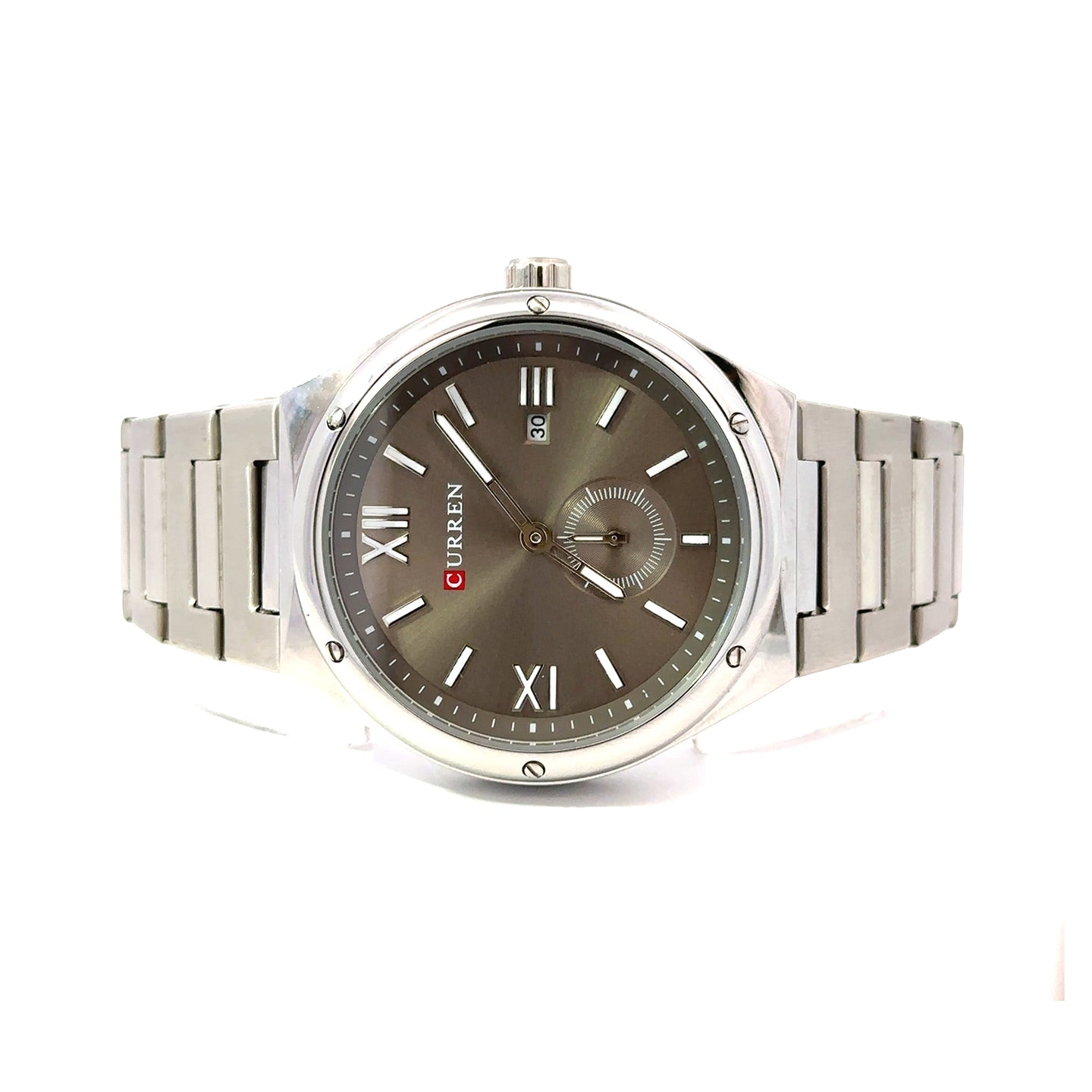 VAELRIC METAL SILVER CURREN ICED OUT MENS WATCH I 551871