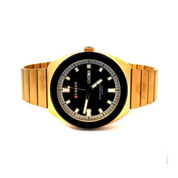 VYTREN METAL GOLD BLACK CURREN ICED OUT MENS WATCH I 551888