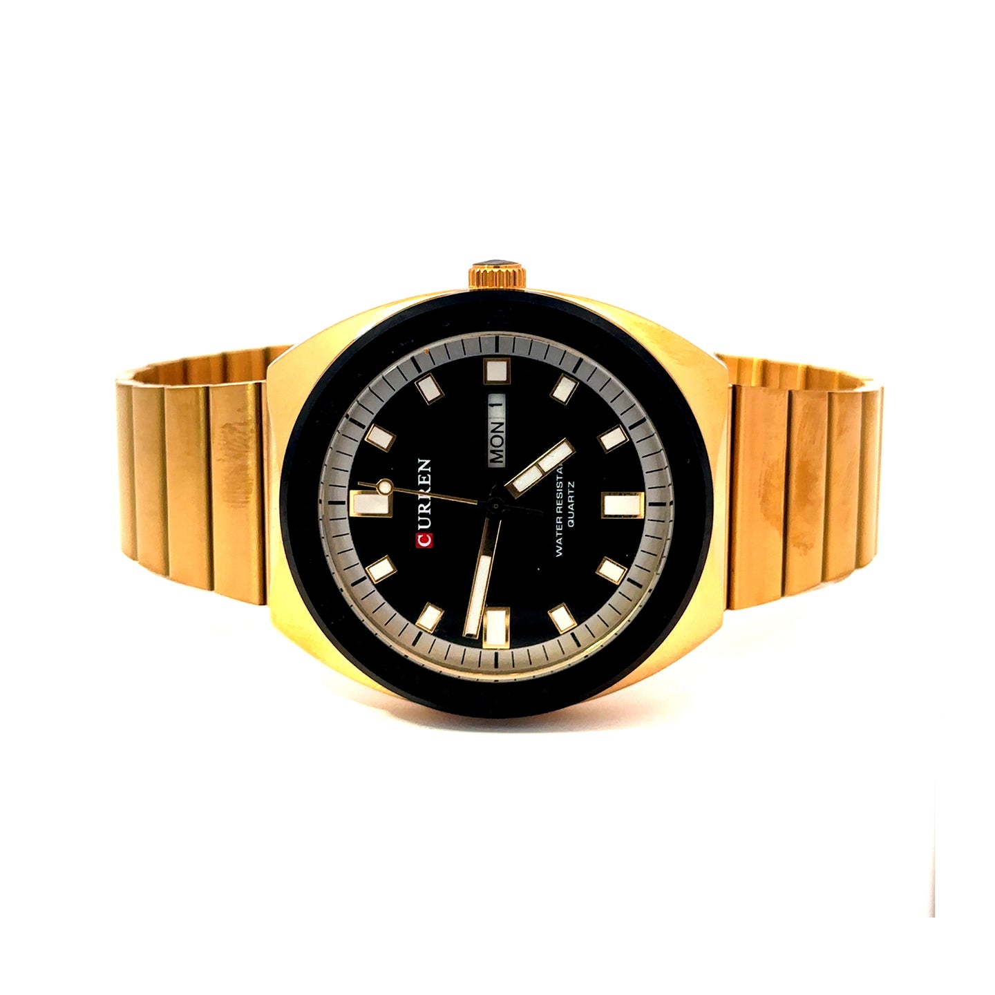 VYTREN METAL GOLD BLACK CURREN ICED OUT MENS WATCH I 551888