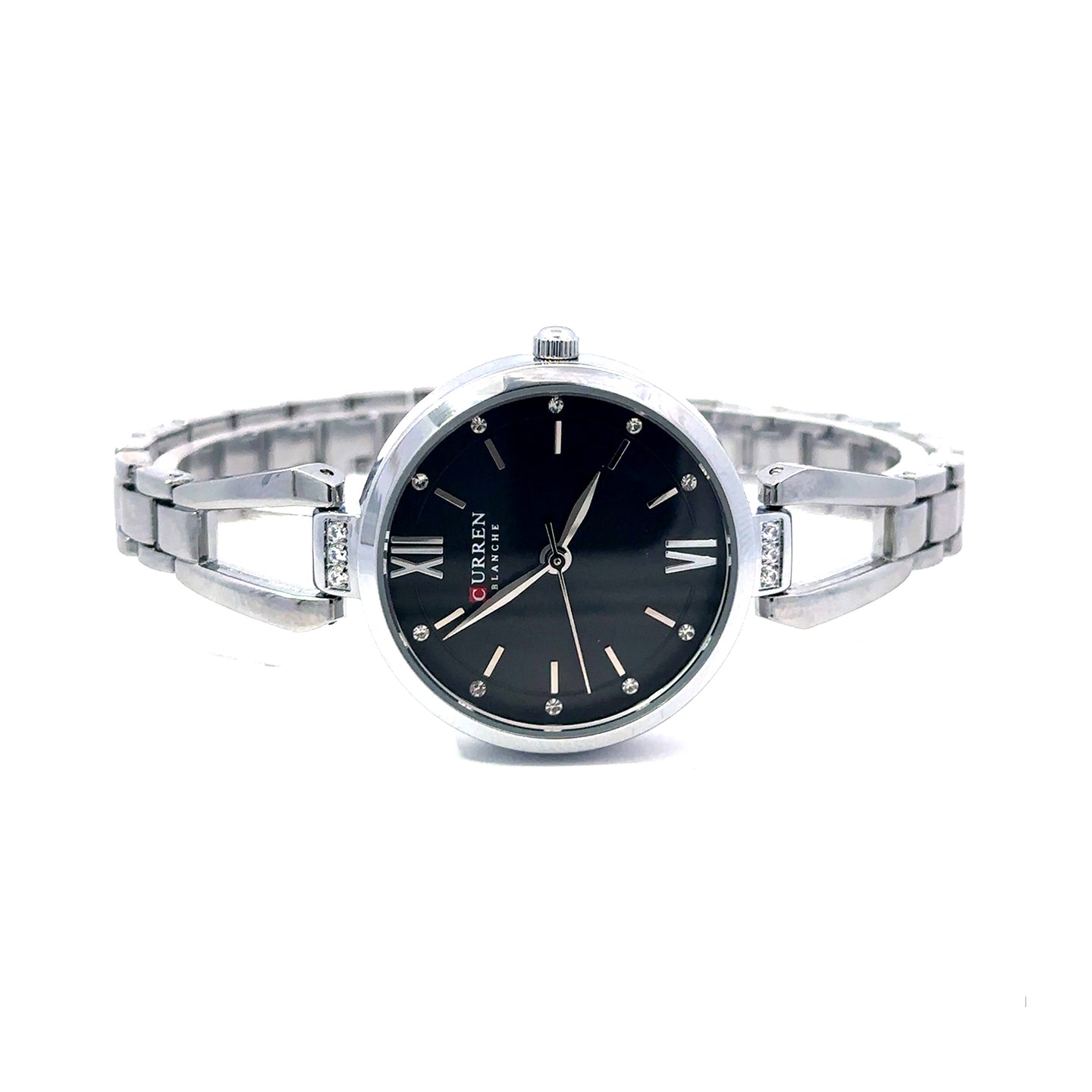 RHYZIAN ALLOY SILVER BLUE STAINLESS ICED OUT MENS WATCH I 551897