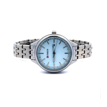 GLISMERA ALLOY SILVER BLUE STAINLESS ICED OUT MENS WATCH I 5519513