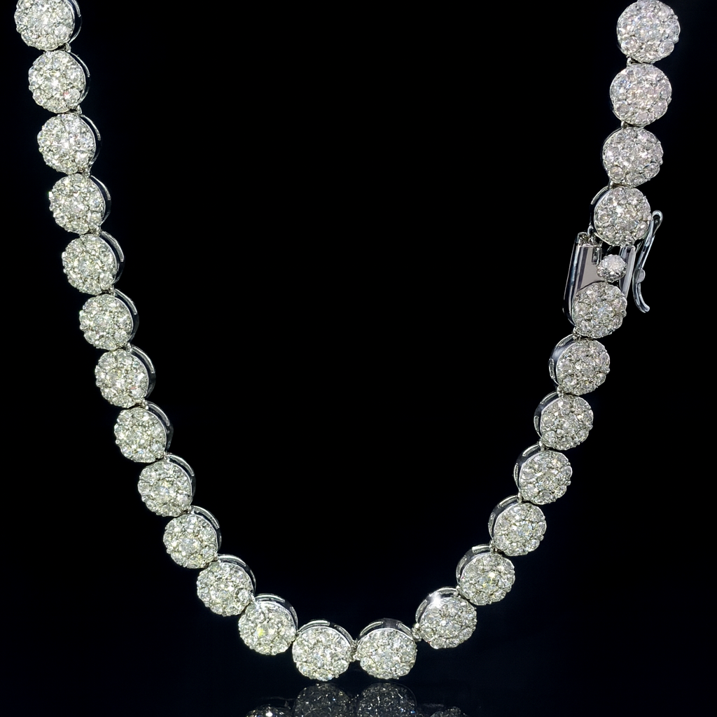 NORELL 7MM RHODIUM MOISSANITE ICED OUT CHAIN  |  995321