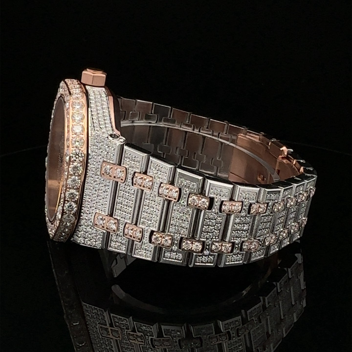 CONCORDE STEEL TWO TONE ROSE MOISSANITE WATCH ICED OUT I 5900218