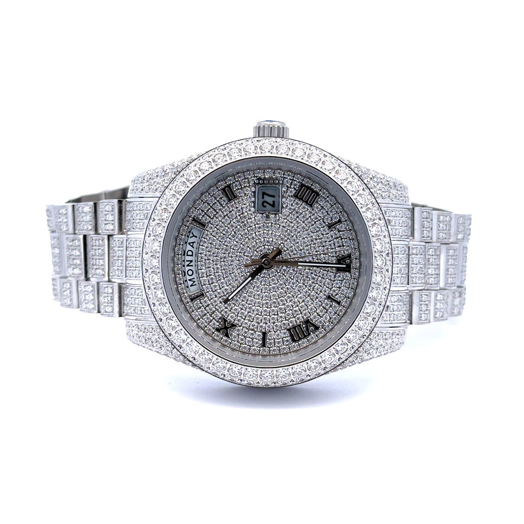 HADRIA STEEL RHODIUM MOISSANITE WATCH ICED OUT I 590071 – Watches ...