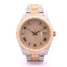 5900742 | Moissanite Steel Watch Two Tone Gold Watch