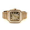 VORLIC STEEL GOLD  MOISSANITE WATCH ICED OUT I 590082