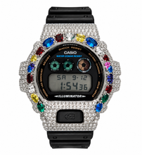590401 | Brass Moissanite Rhodium Multi Stone G-Shock Watch