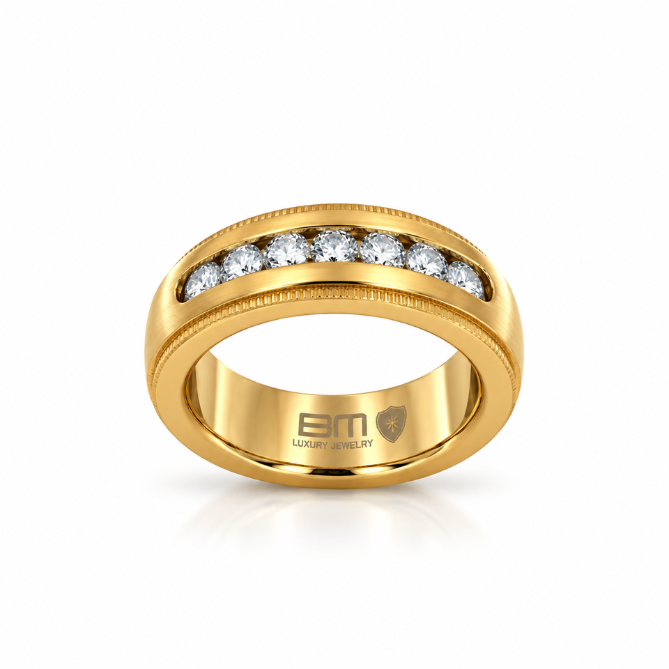 9312852 | Steel Moissanite Gold Ring