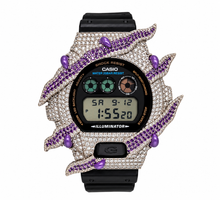 590383 | Brass Moissanite Rhodium Wire Bezel Purple G-Shock Watch