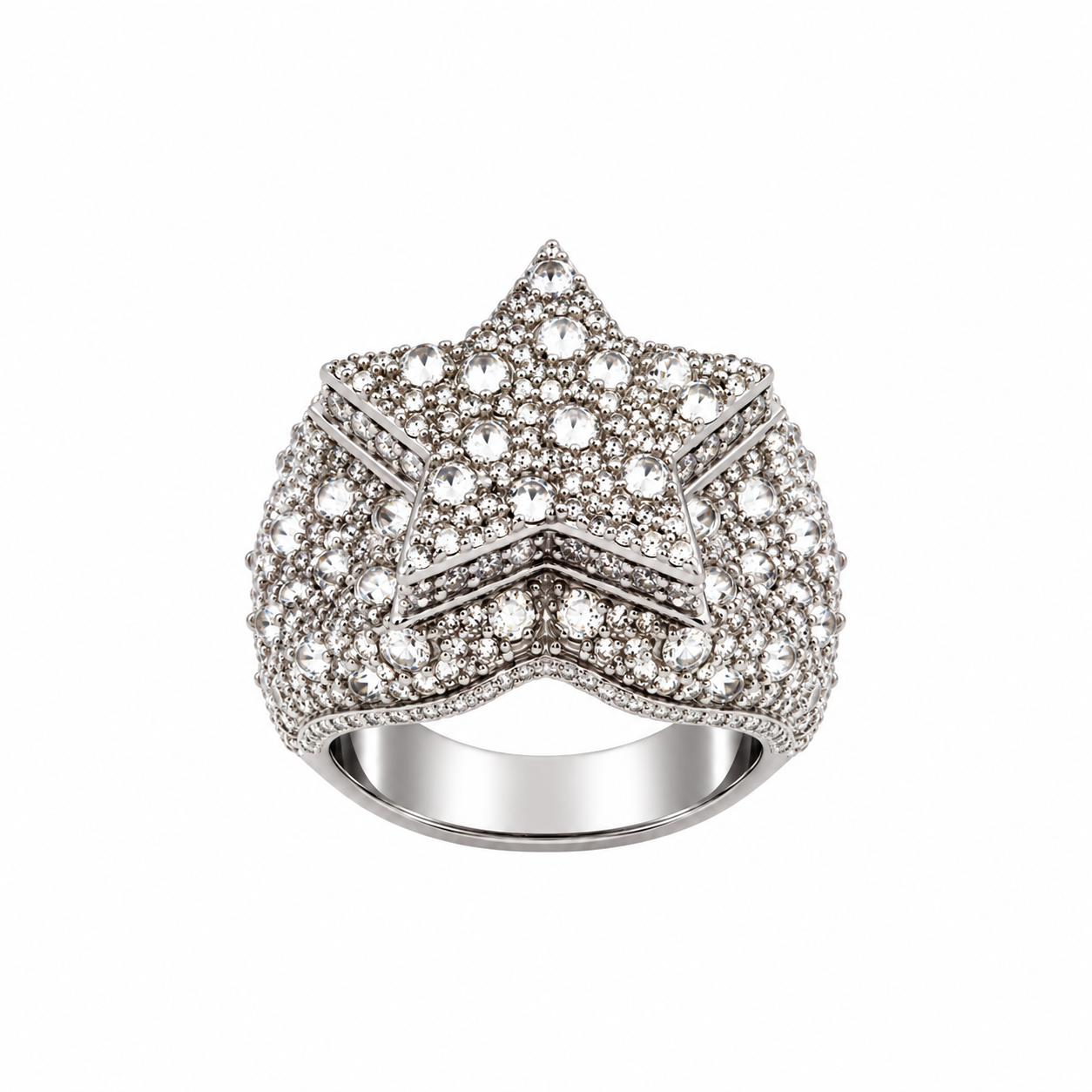 9912031 | 5.65 CTW 925 Silver Moissanite Rhodium Ring
