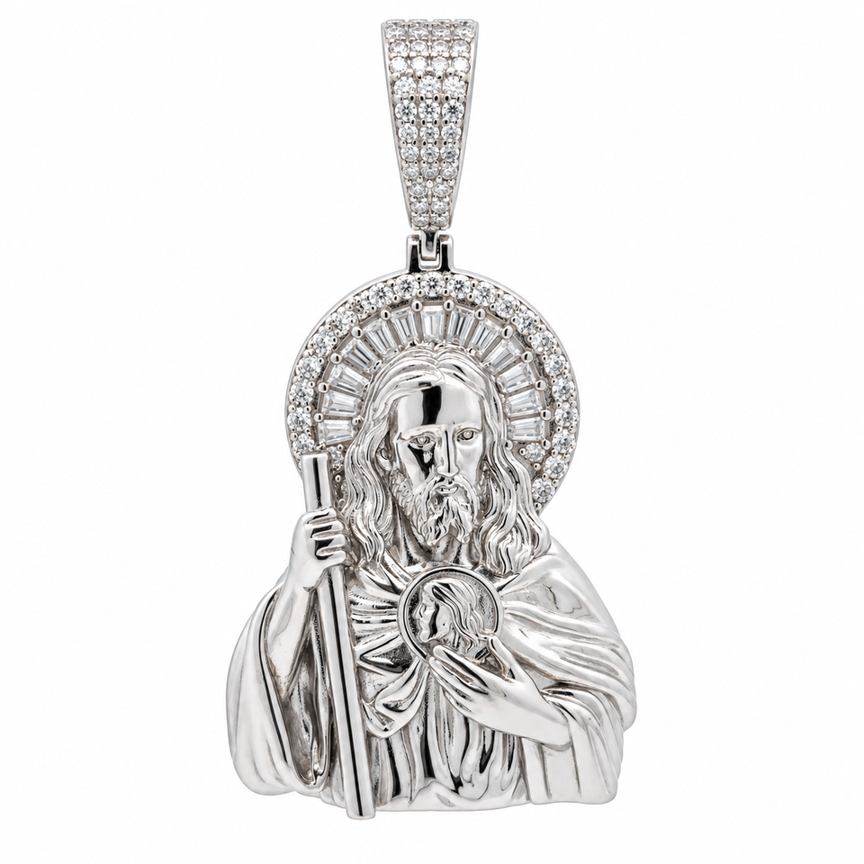 9912131 | 3.10 CTW 925 Silver Moissanite Rhodium Pendant