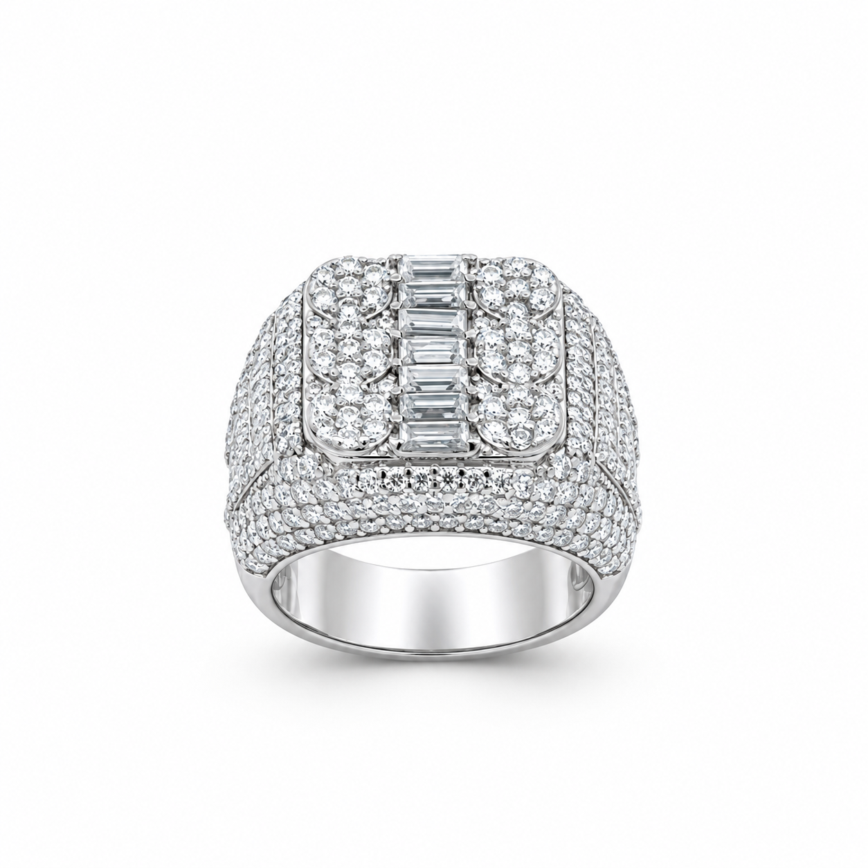 9912291 | 5.84 CTW 925 Silver Moissanite Rhodium Ring