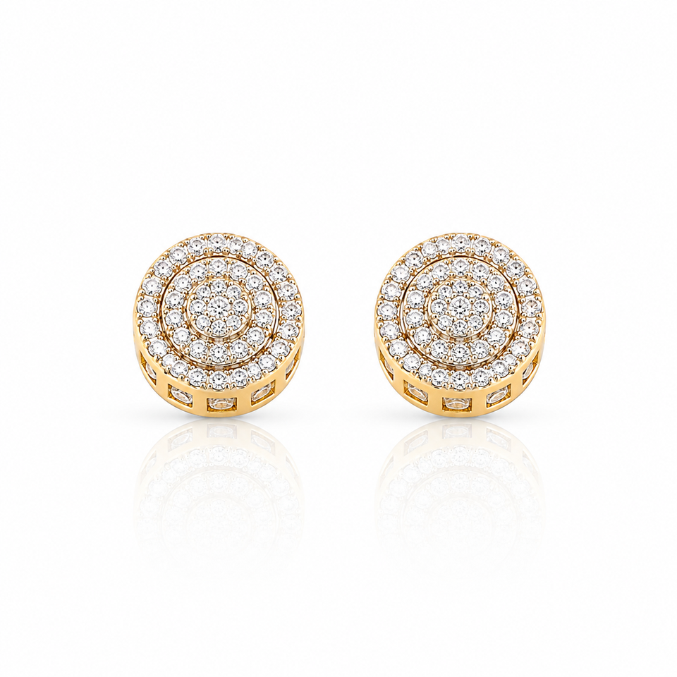 994922 | 925 Moissanite Rhodium Plated + Gold Plated Earrings