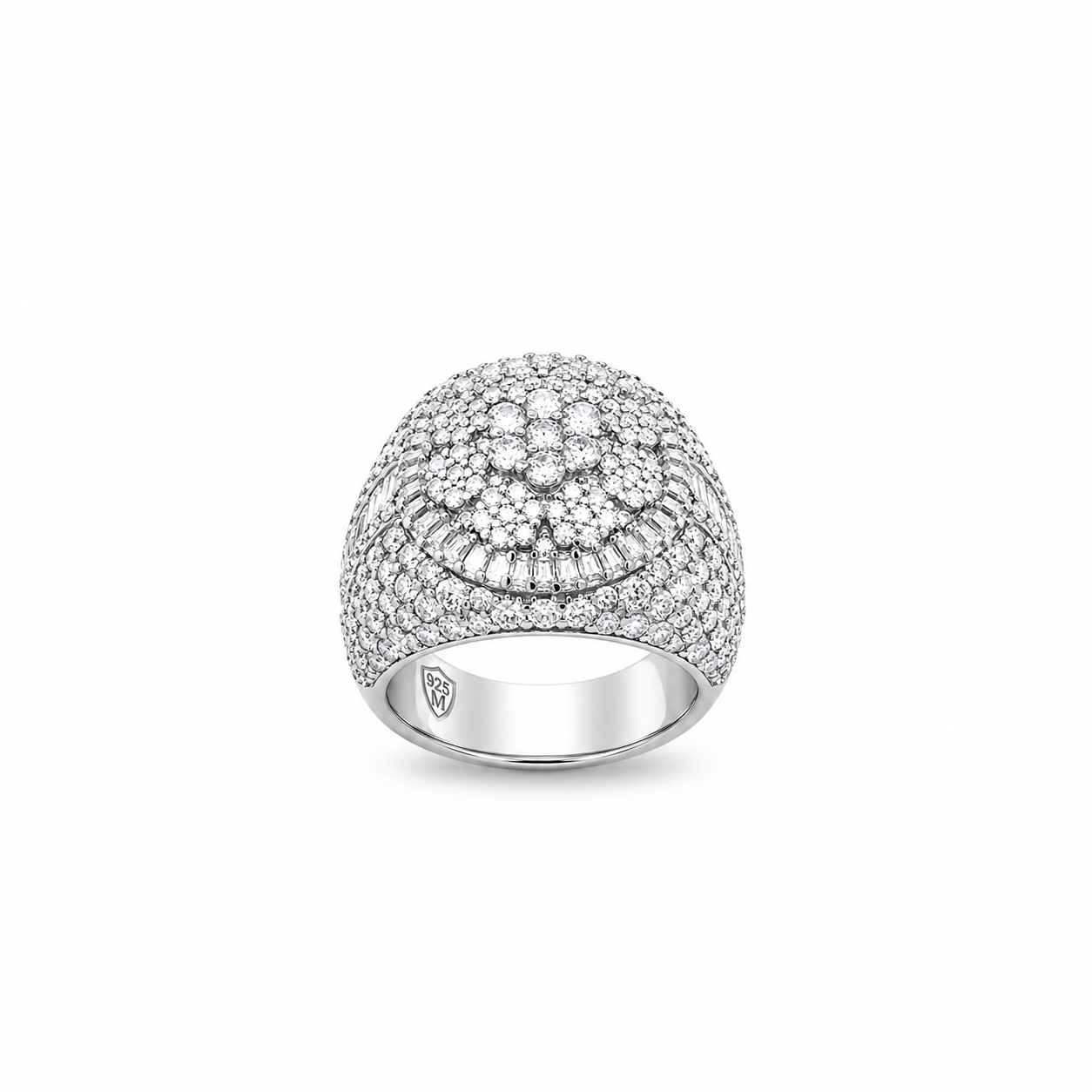9912731 | 4.42 CTW 925 Silver Moissanite Rhodium Ring
