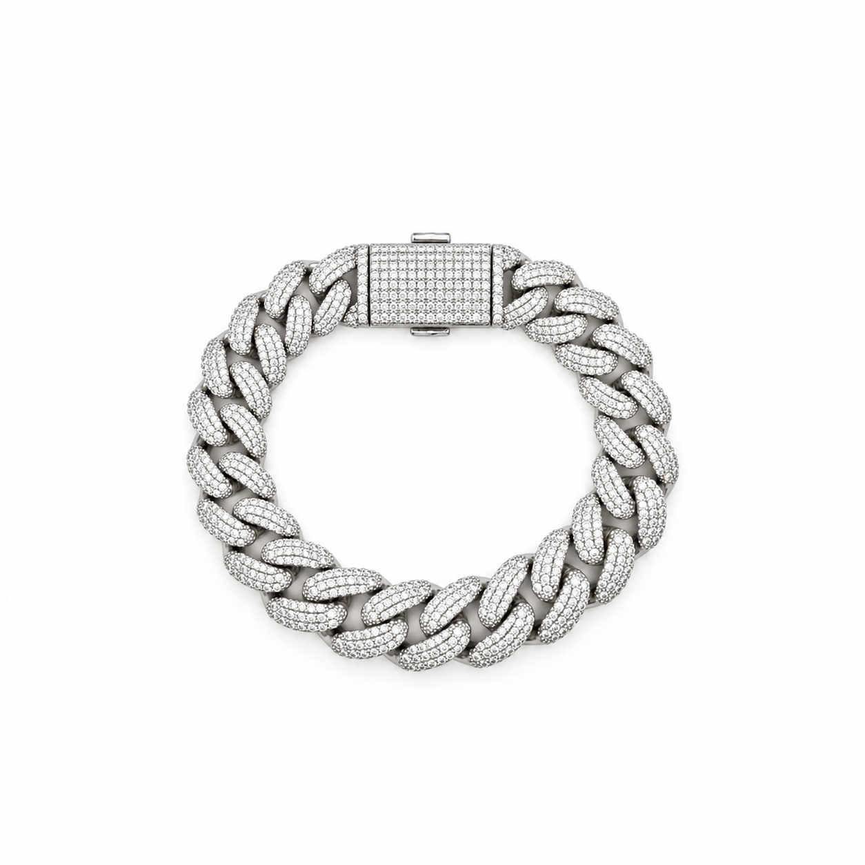 9911331 | Brass Moissanite Rhodium 12mm 8" Stallion Bracelet